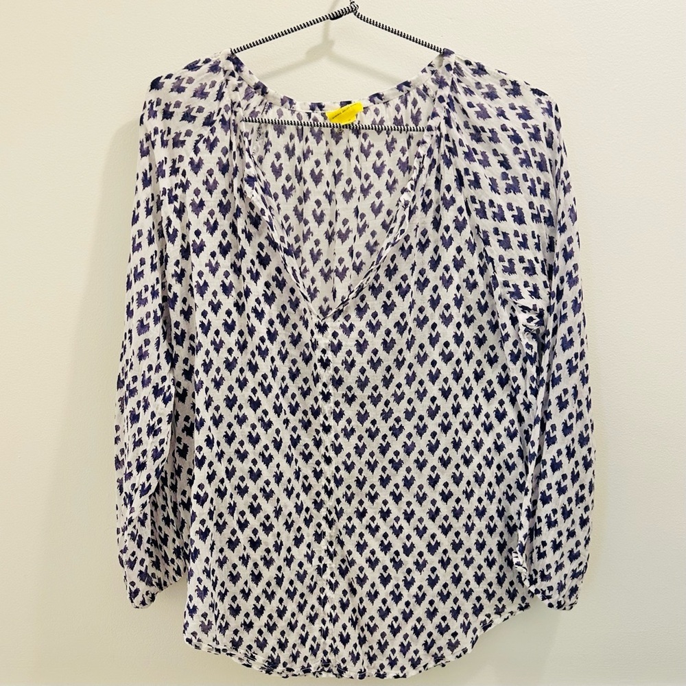 Roberta Roller Rabbit Shirt Medium White Blue Purple